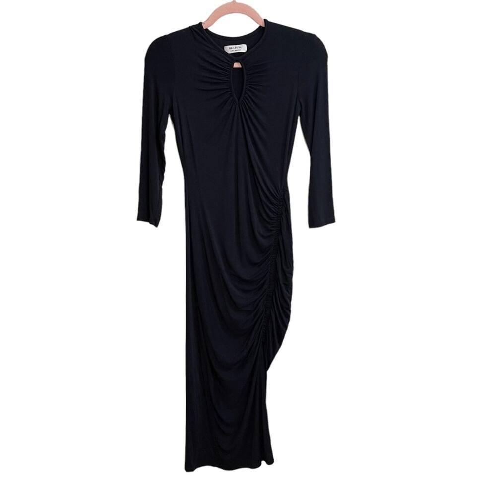 Bailey 44 Cut Out Ruched Navy Midi Dress